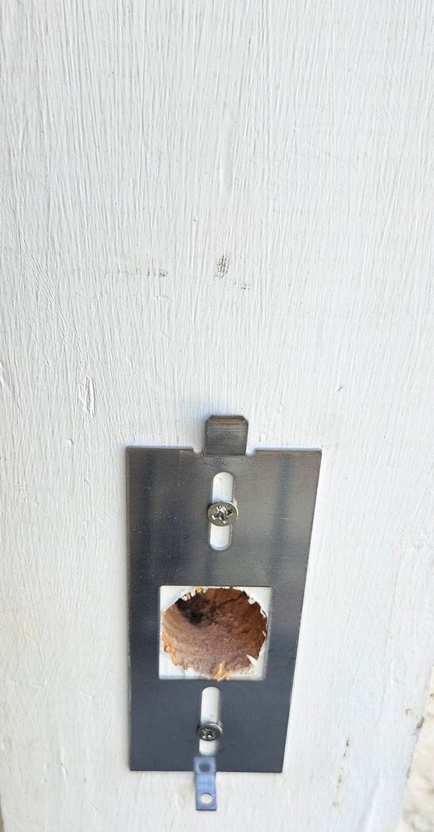 Access-control reader mounting preparation during the Spartanburg installation