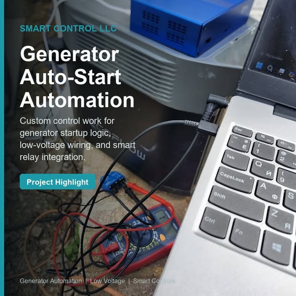 Generator Auto-Start Automation - Custom auto-start control work for a backup power setup using OpenWrt, Shelly relay hardware, EcoFlow, and a Cummins Onan generator.